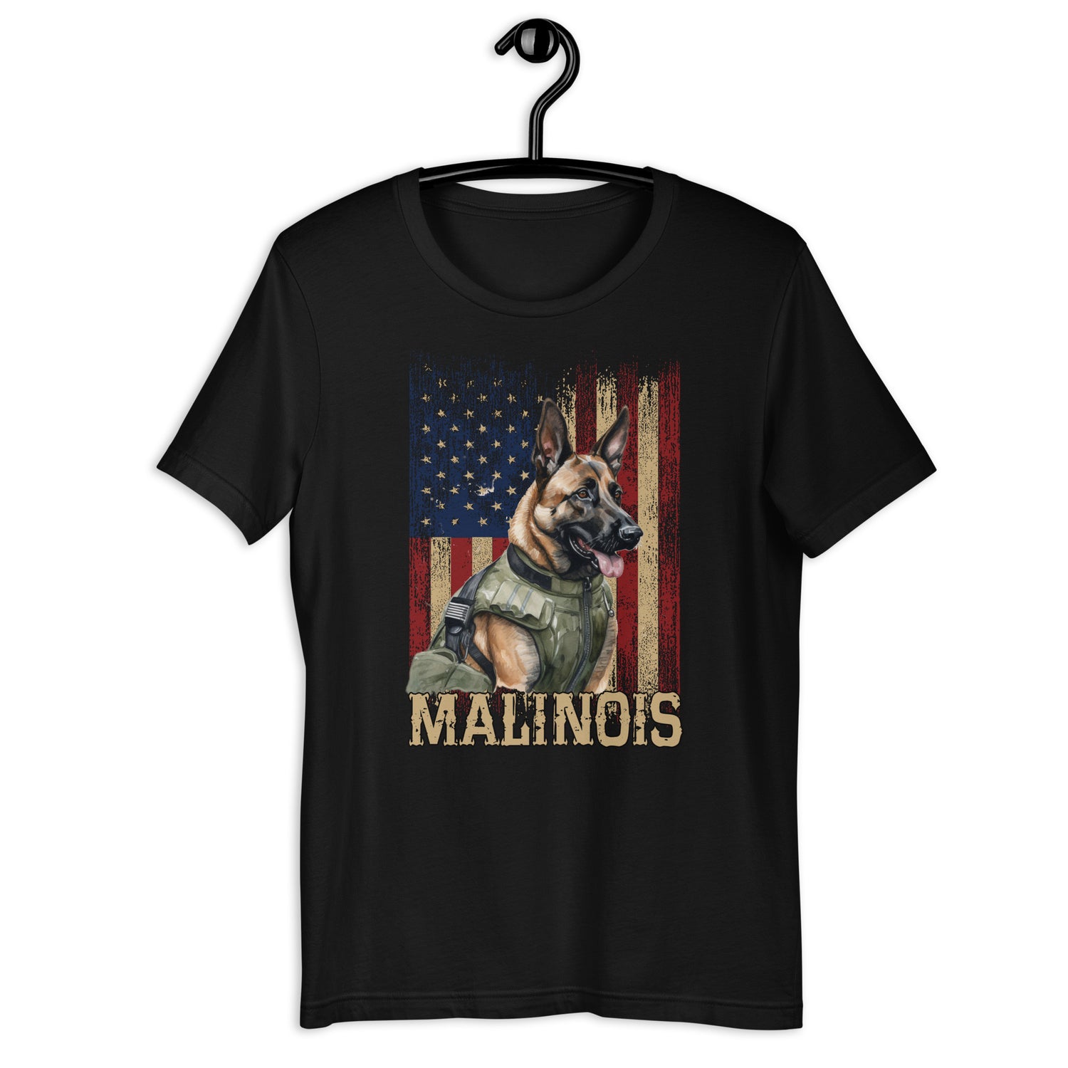 Belgischer Malinois  „ Malinois mit US-Flagge „ Variante 1