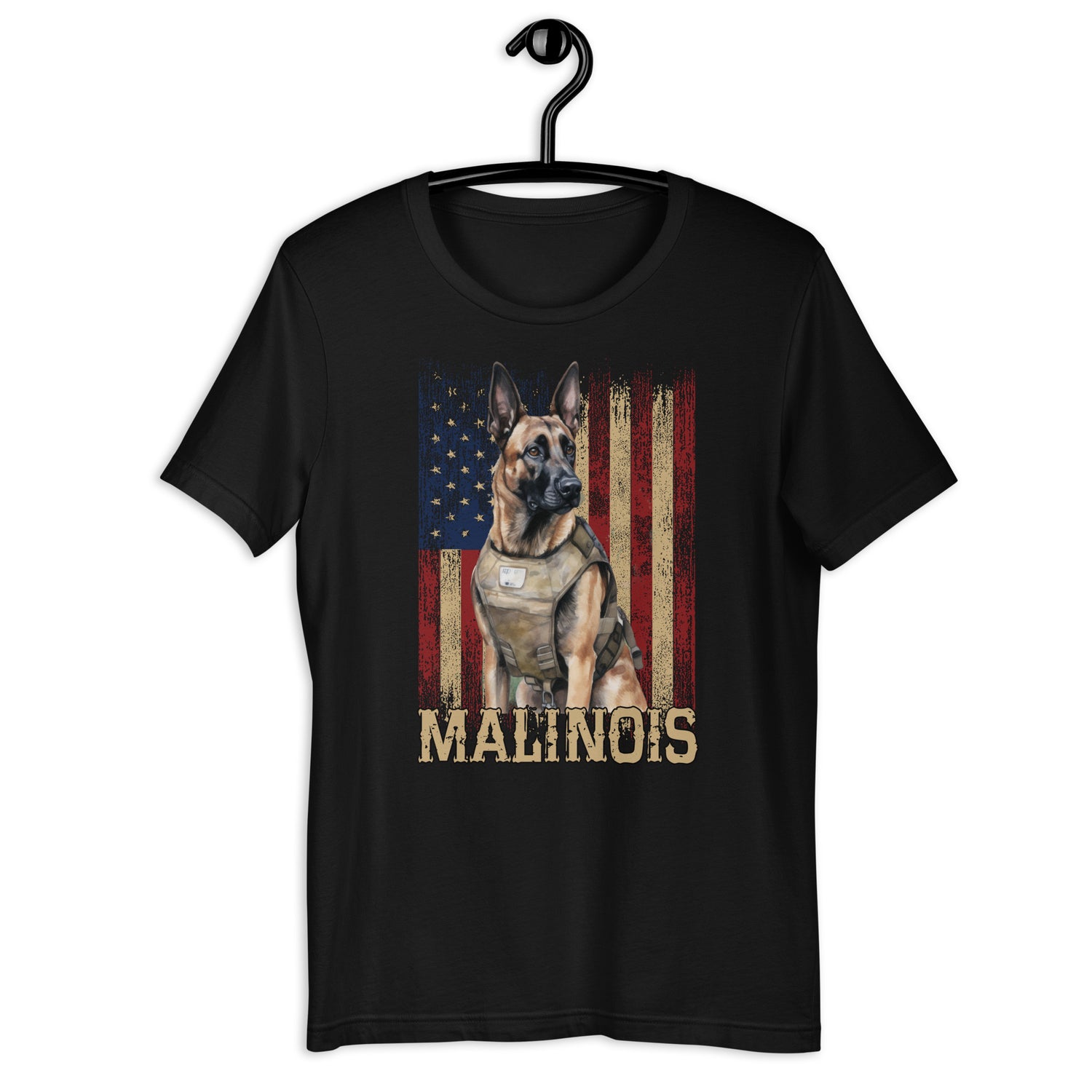 Belgischer Malinois  „ Malinois mit US-Flagge „ Variante 2