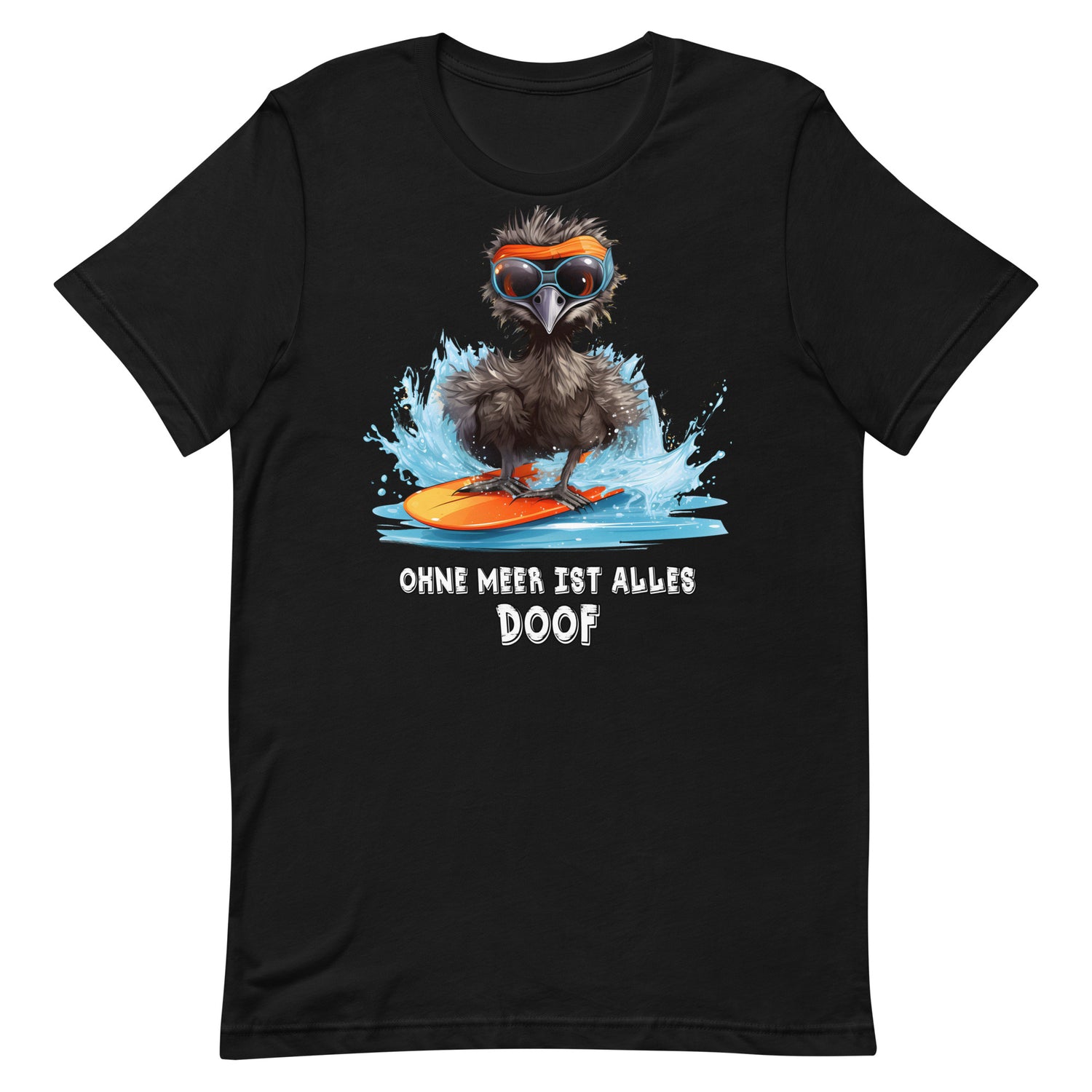 Lustiges Möwen Motiv " Surfer Pinguin Ohne Meer ist alles doof" Funny T-Shirt Variante 12