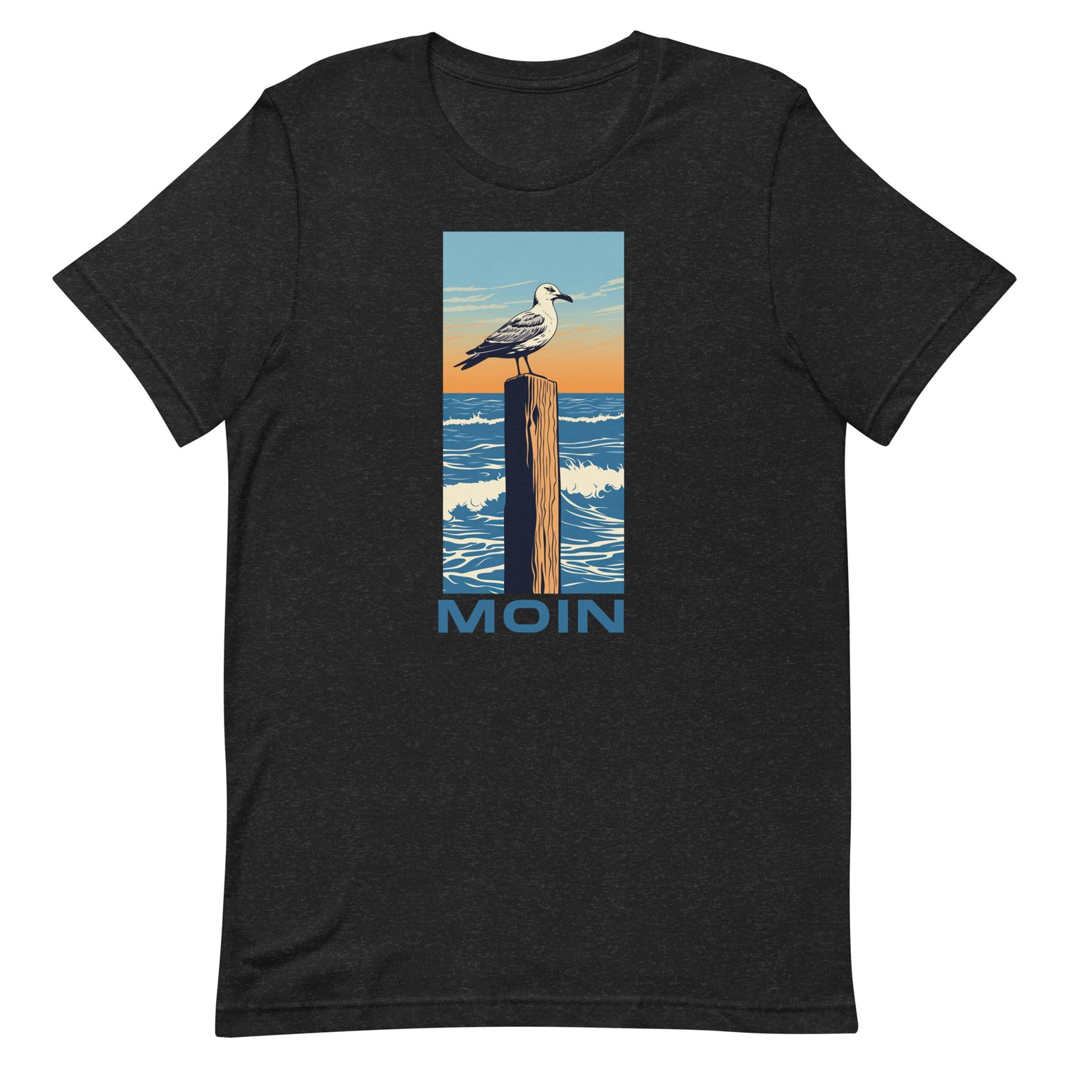 Lustiges Möwen Motiv "Stylische Möwe am Meer Spruch: Moin " Funny T-Shirt Variante 5