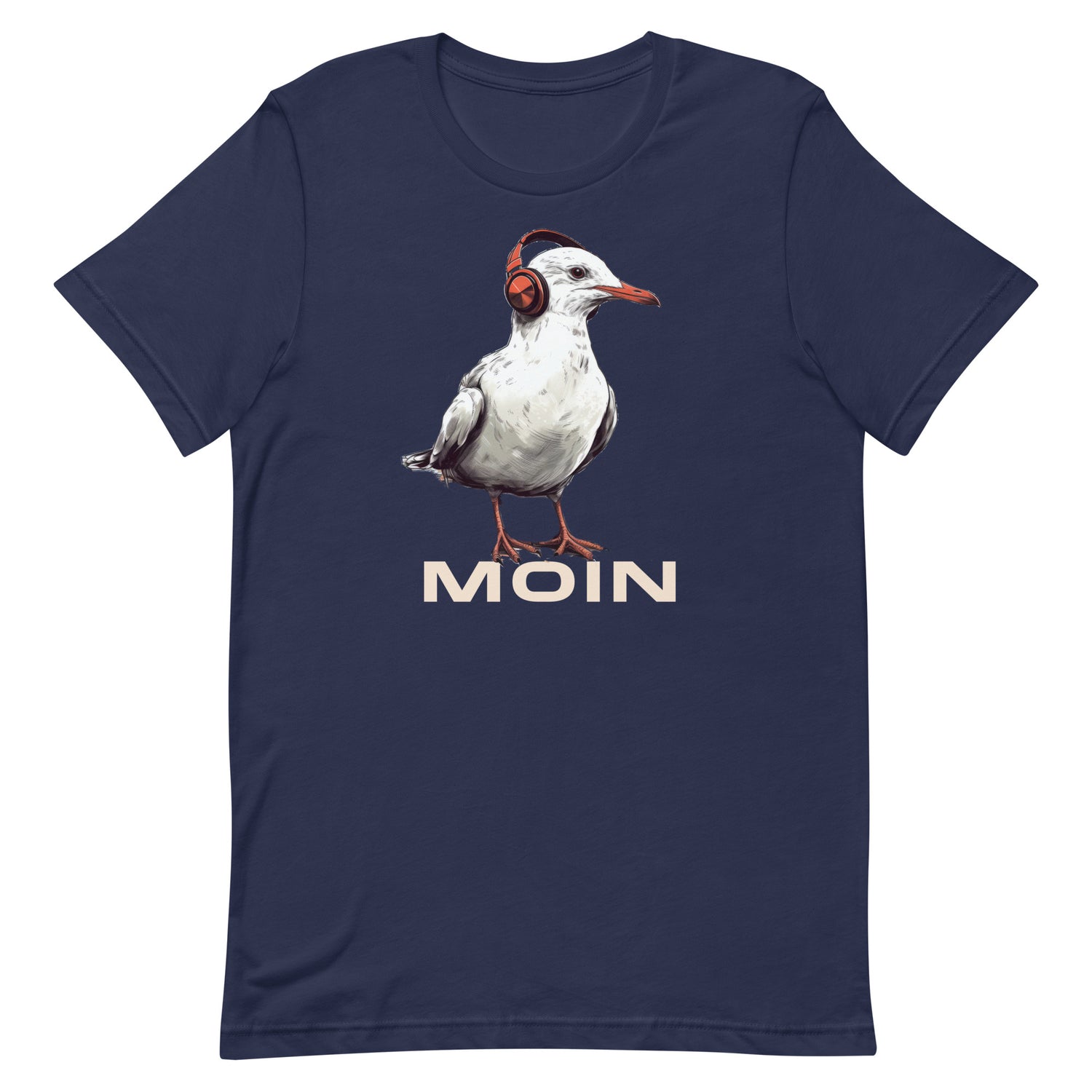 Lustiges Möwen Motiv "Stylische Möwe am Meer Spruch: Moin " Funny T-Shirt Variante 4